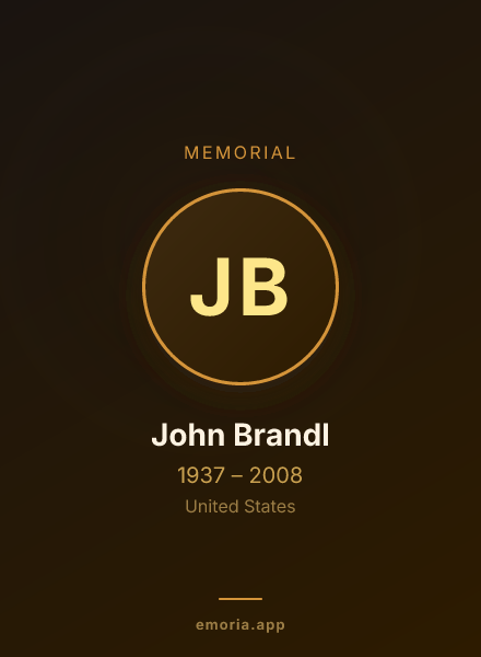 Memorial portrait of John Brandl
