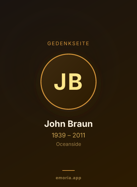 Gedenkportrait von John Braun