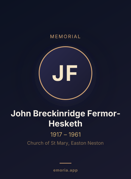 Memorial portrait of John Breckinridge Fermor-Hesketh