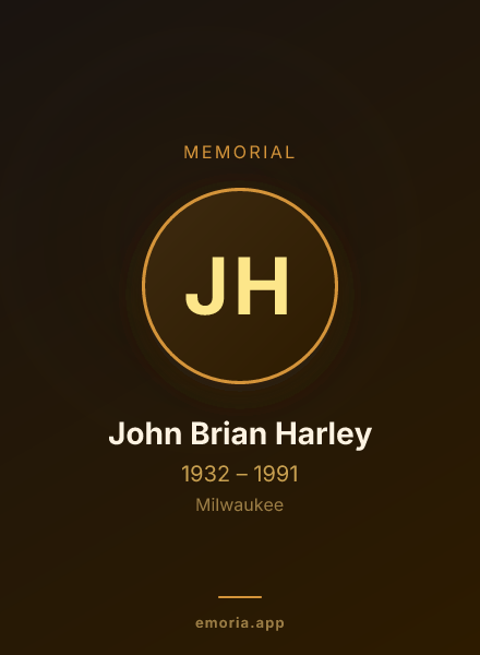 Memorial portrait of John Brian Harley