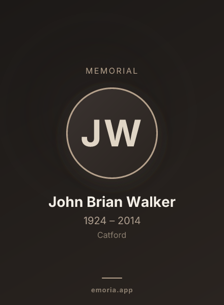 Memorial portrait of John Brian Walker