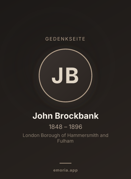 Gedenkportrait von John Brockbank
