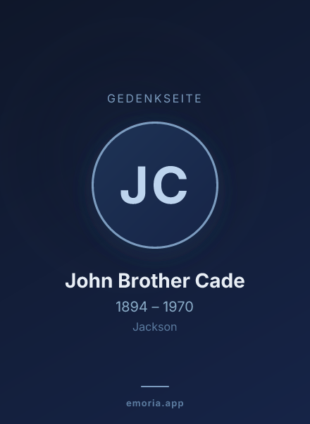 Gedenkportrait von John Brother Cade