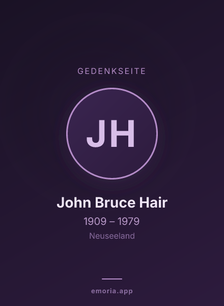Gedenkportrait von John Bruce Hair