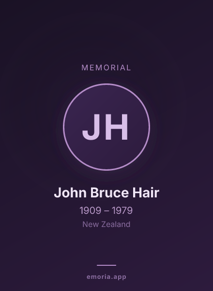 Memorial portrait of John Bruce Hair