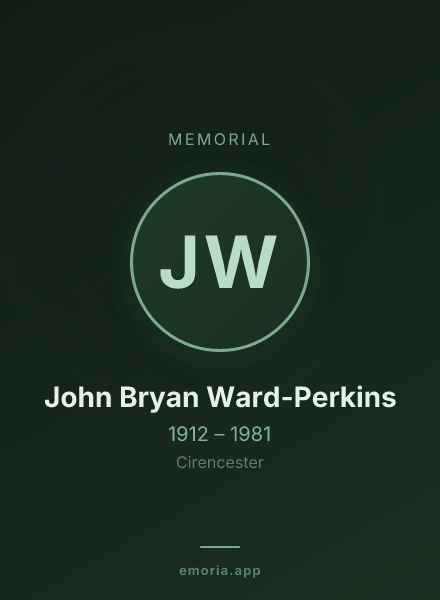 Memorial portrait of John Bryan Ward-Perkins