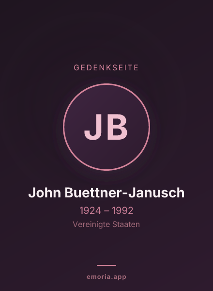 Gedenkportrait von John Buettner-Janusch