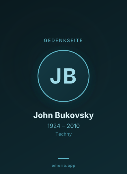 Gedenkportrait von John Bukovsky