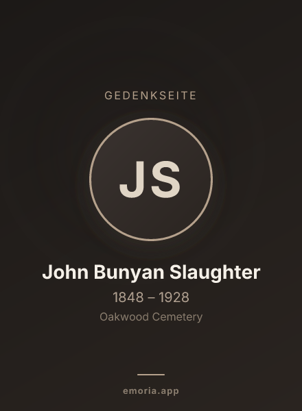 Gedenkportrait von John Bunyan Slaughter