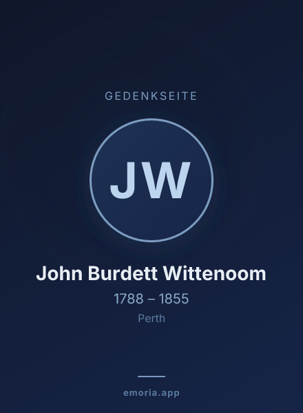 Gedenkportrait von John Burdett Wittenoom