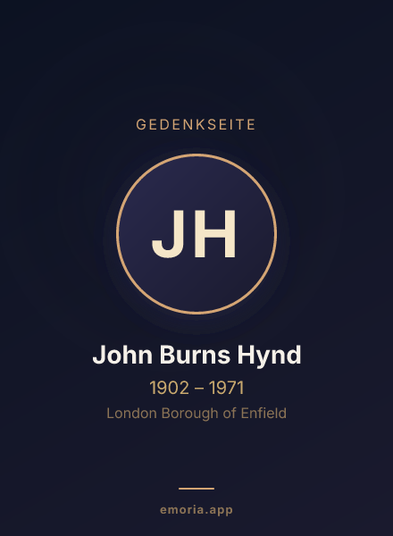 Gedenkportrait von John Burns Hynd