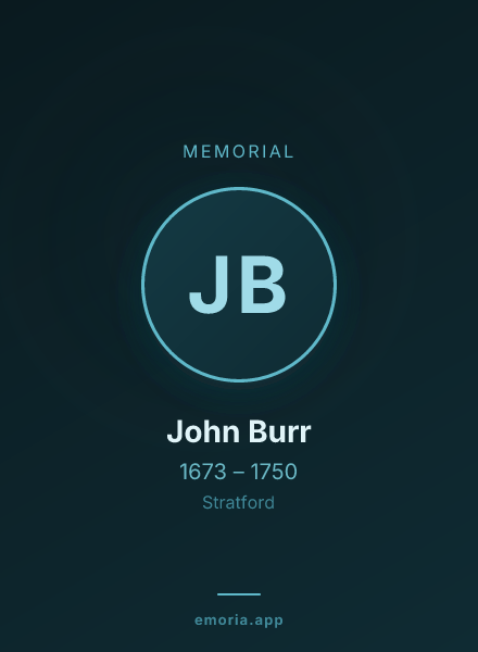 Memorial portrait of John Burr