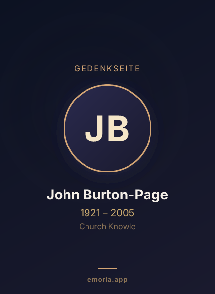 Gedenkportrait von John Burton-Page