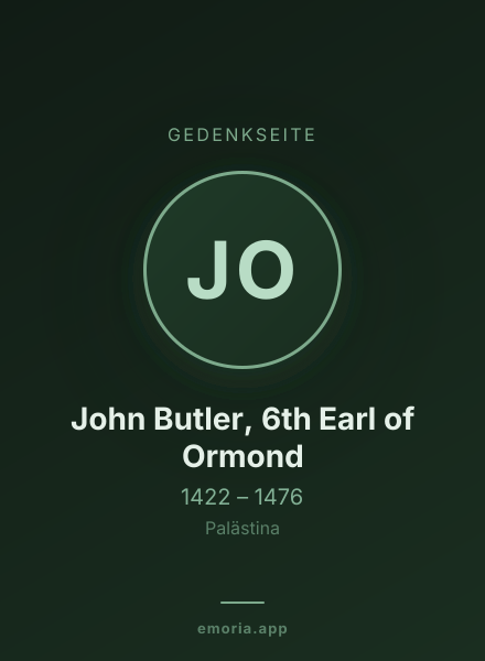 Gedenkportrait von John Butler, 6th Earl of Ormond