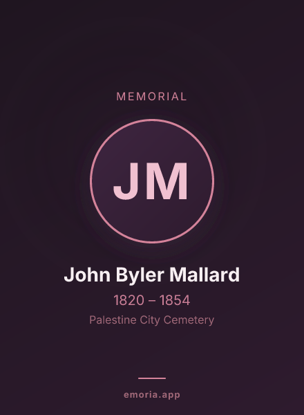 Memorial portrait of John Byler Mallard