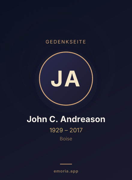 Gedenkportrait von John C. Andreason
