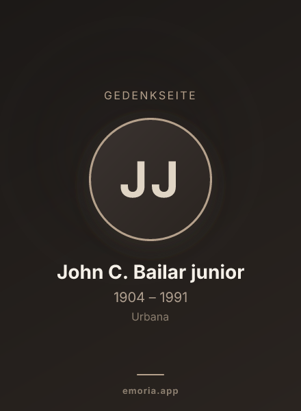 Gedenkportrait von John C. Bailar junior