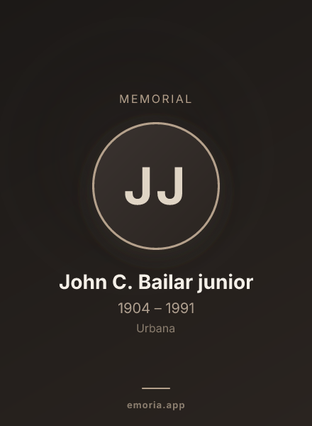 Memorial portrait of John C. Bailar junior
