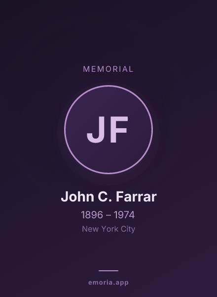 Memorial portrait of John C. Farrar