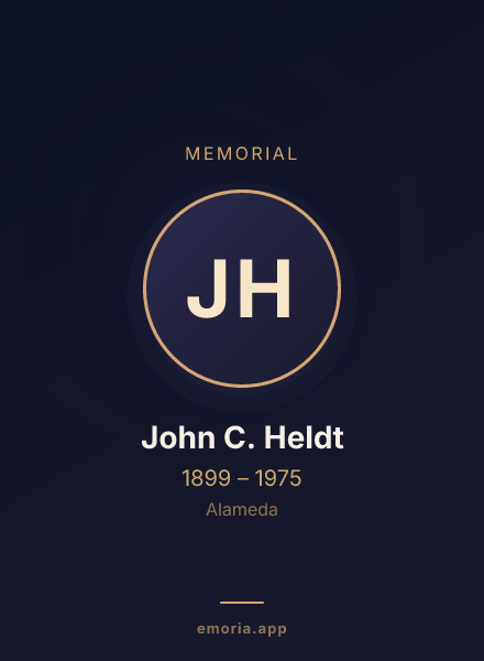 Memorial portrait of John C. Heldt