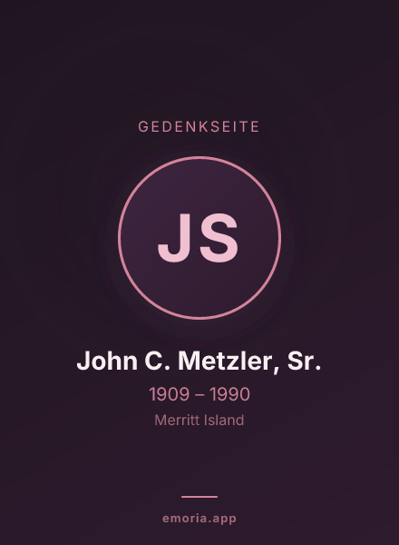Gedenkportrait von John C. Metzler, Sr.