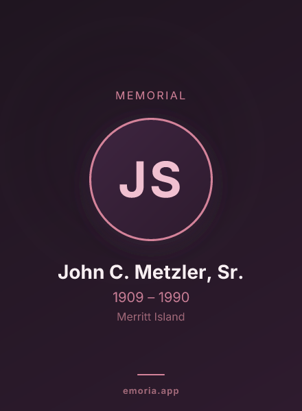 Memorial portrait of John C. Metzler, Sr.