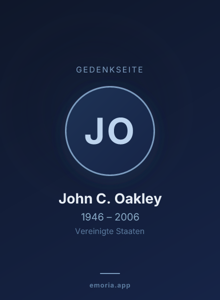 Gedenkportrait von John C. Oakley