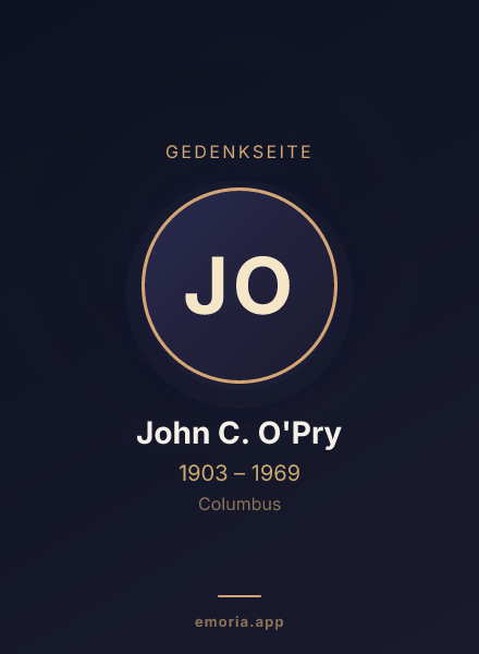 Gedenkportrait von John C. O'Pry