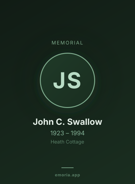 Memorial portrait of John C. Swallow