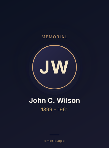 Memorial portrait of John C. Wilson