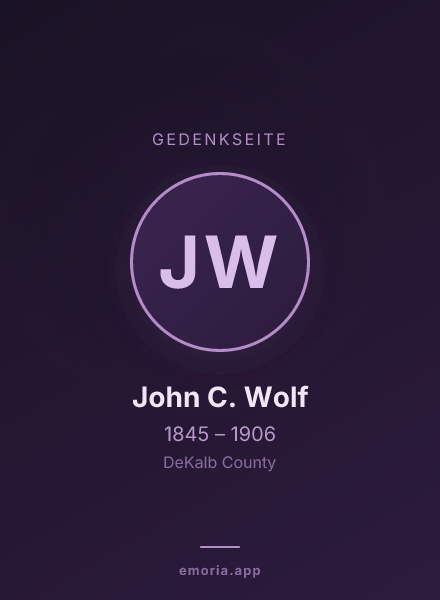 Gedenkportrait von John C. Wolf