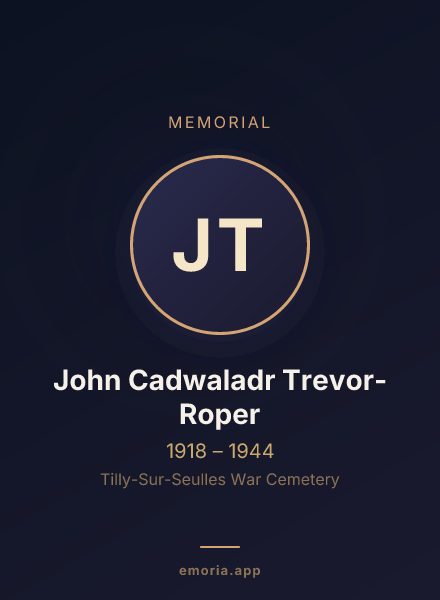 Memorial portrait of John Cadwaladr Trevor-Roper