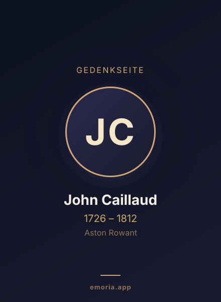 Gedenkportrait von John Caillaud