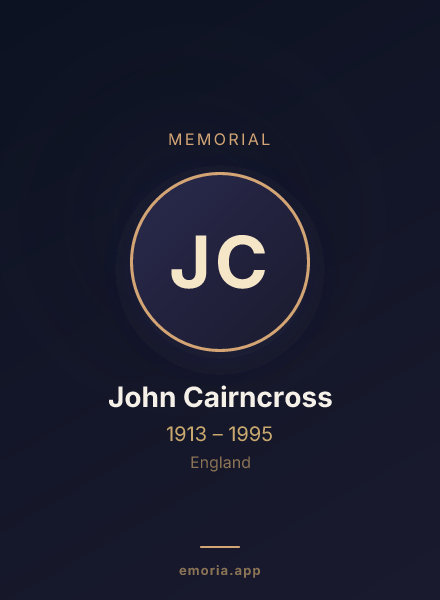 Memorial portrait of John Cairncross