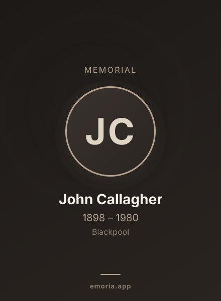 Memorial portrait of John Callagher