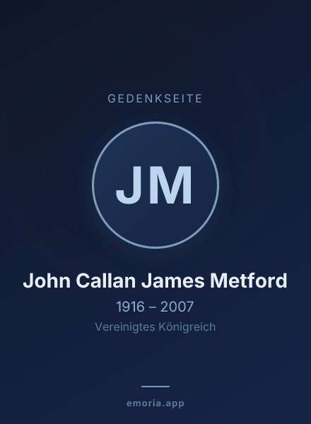 Gedenkportrait von John Callan James Metford