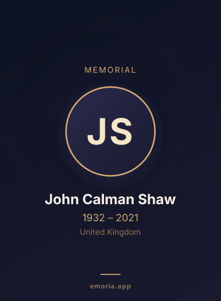 Memorial portrait of John Calman Shaw