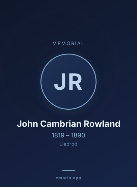 Memorial portrait of John Cambrian Rowland
