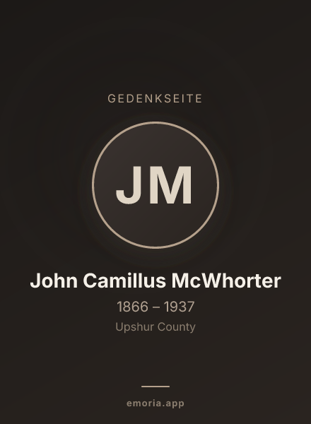 Gedenkportrait von John Camillus McWhorter
