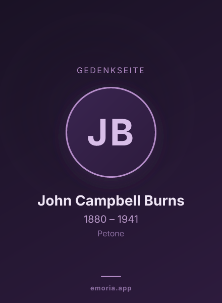 Gedenkportrait von John Campbell Burns