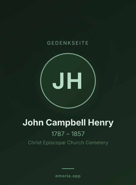 Gedenkportrait von John Campbell Henry