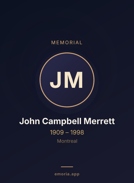 Memorial portrait of John Campbell Merrett
