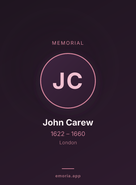 Memorial portrait of John Carew