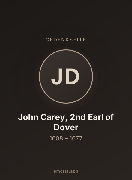 Gedenkportrait von John Carey, 2nd Earl of Dover