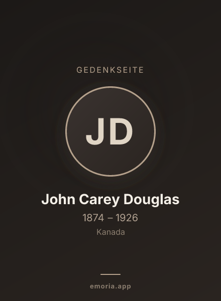 Gedenkportrait von John Carey Douglas