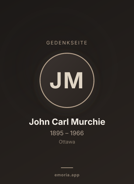 Gedenkportrait von John Carl Murchie