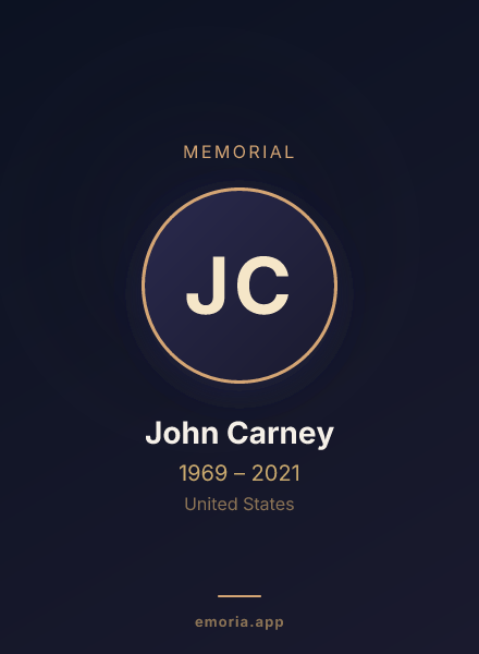 Memorial portrait of John Carney