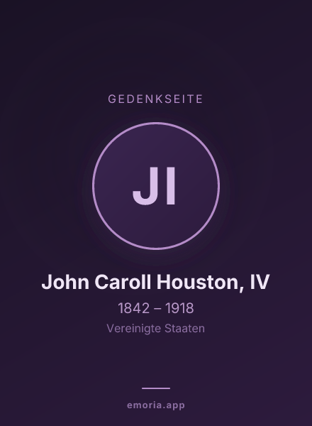 Gedenkportrait von John Caroll Houston, IV