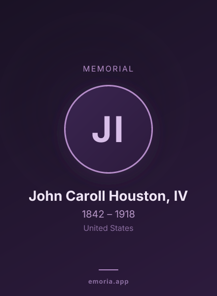 Memorial portrait of John Caroll Houston, IV