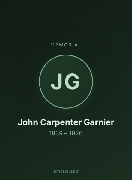 Memorial portrait of John Carpenter Garnier